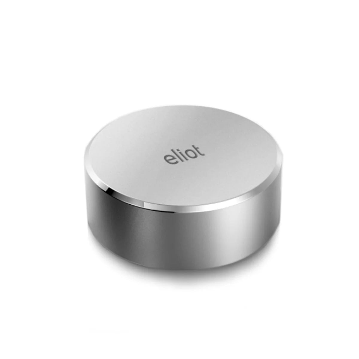 The Rotarycontroller is a round, silver metallic device with a smooth finish and "Eliot Original" engraved on top, shown against a plain white background.